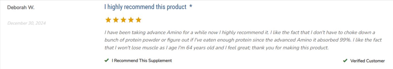 Amino Customer Reviews 1