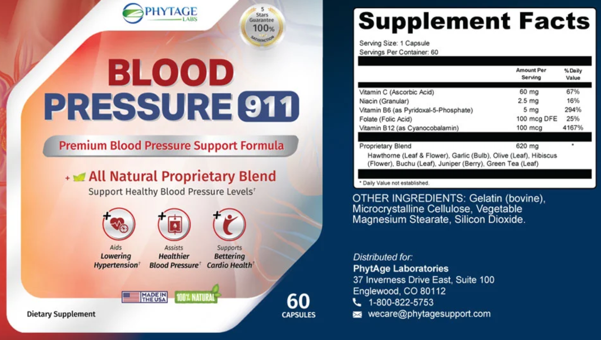 Blood Pressure 911 Supplement Facts