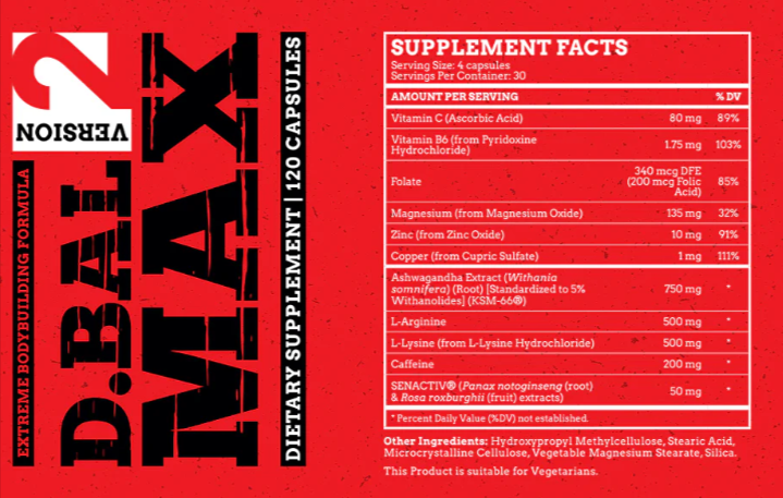 D-Bal Max Supplement Facts